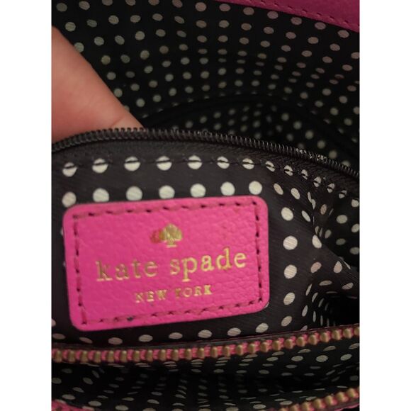 KATE SPADE New York Geniun Leather Pink Fuchsia Bow Satchel Handbag - Picture 8 of 14